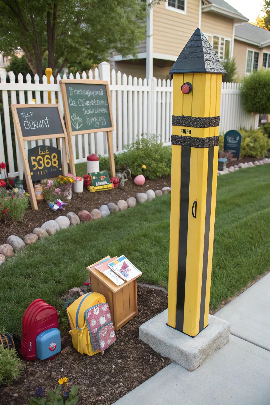 A giant pencil mailbox that writes the book on creative design.