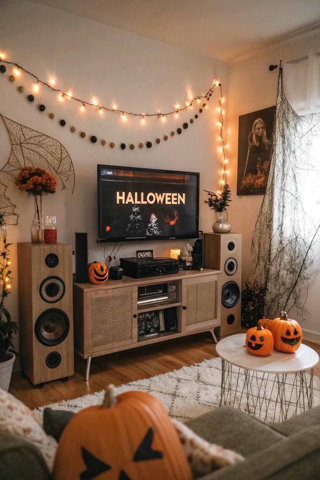 A Halloween playlist using spooky melodies establishes a hauntingly delightful mood