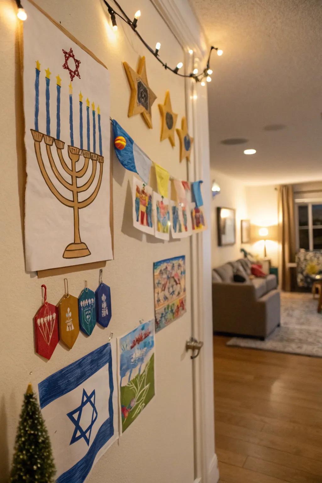 Get creative with Hanukkah wall art.