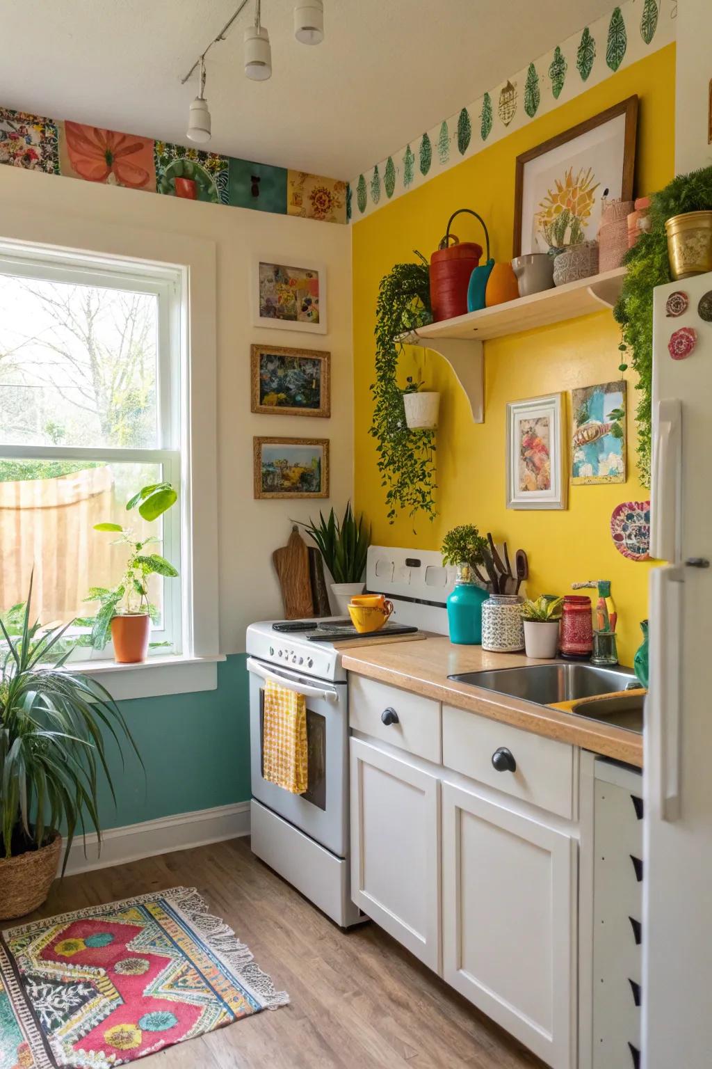 A pop of color can transform the atmosphere of your kitchen.