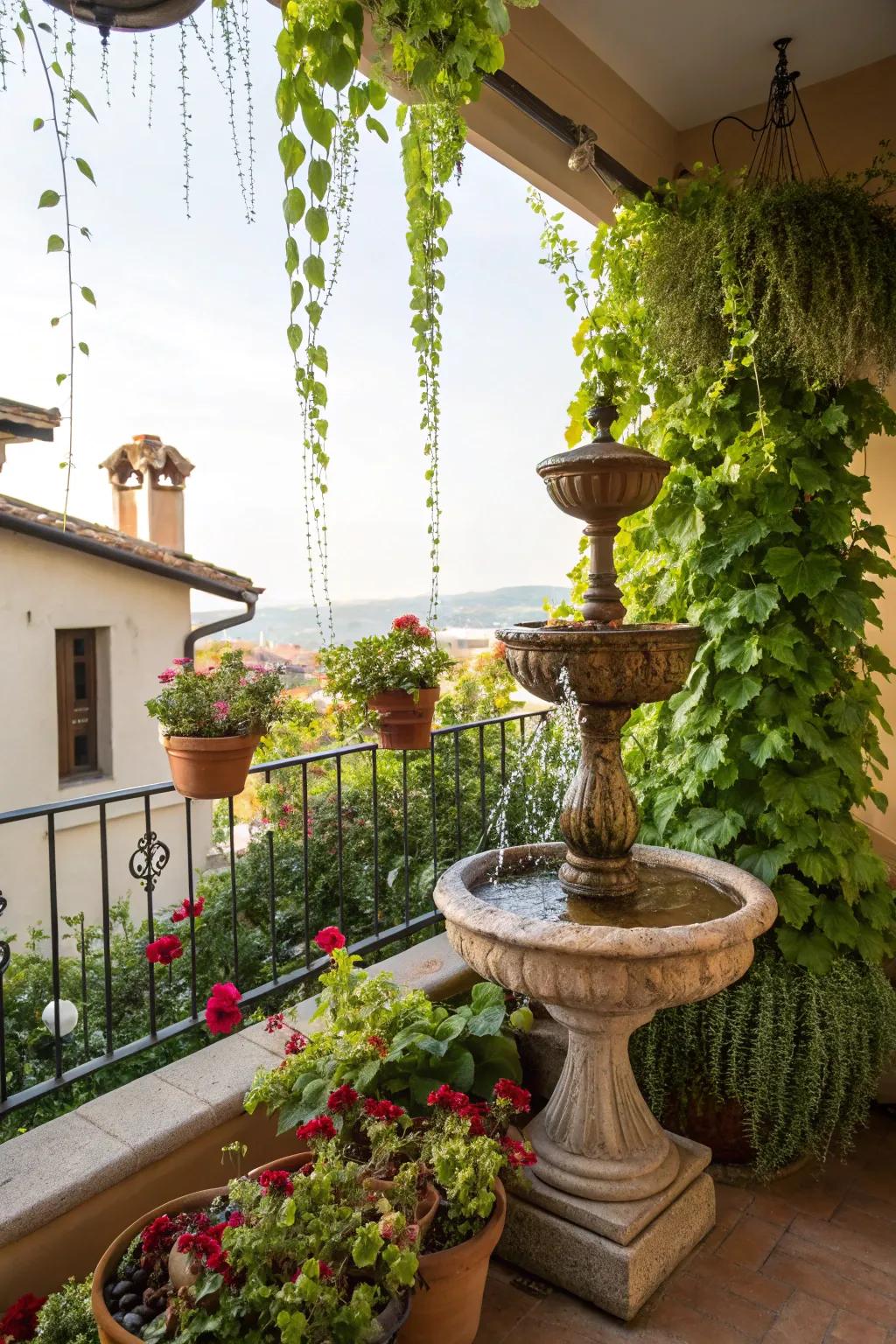 Amplify tranquility using a soothing water feature.