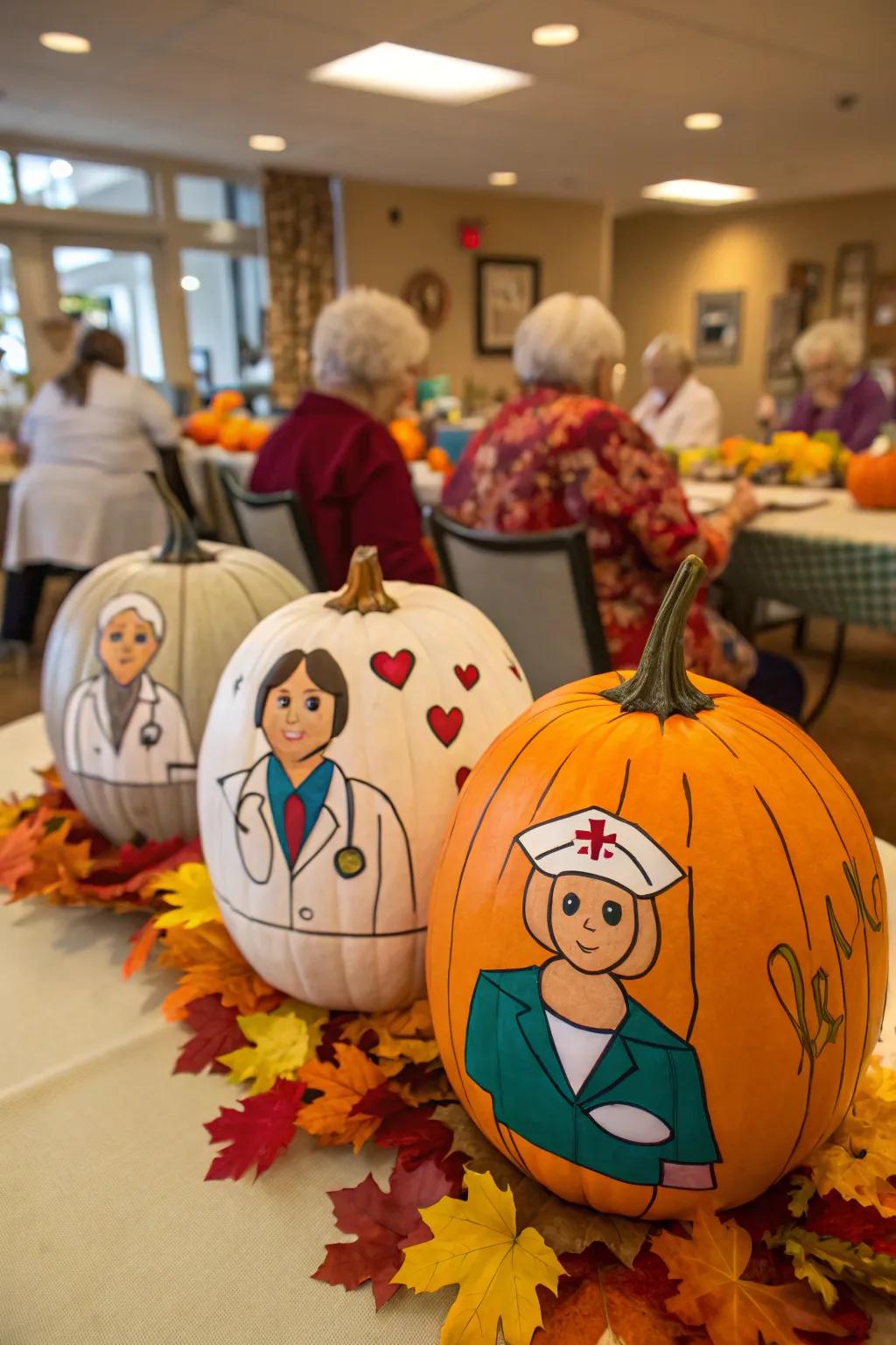 A decorative gourd medical team gives homage to medical heroes.