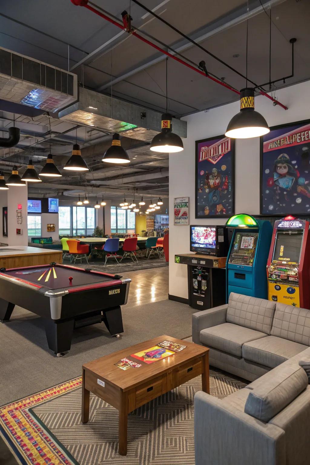 Themed decor adds a unique and inviting touch to your game room.