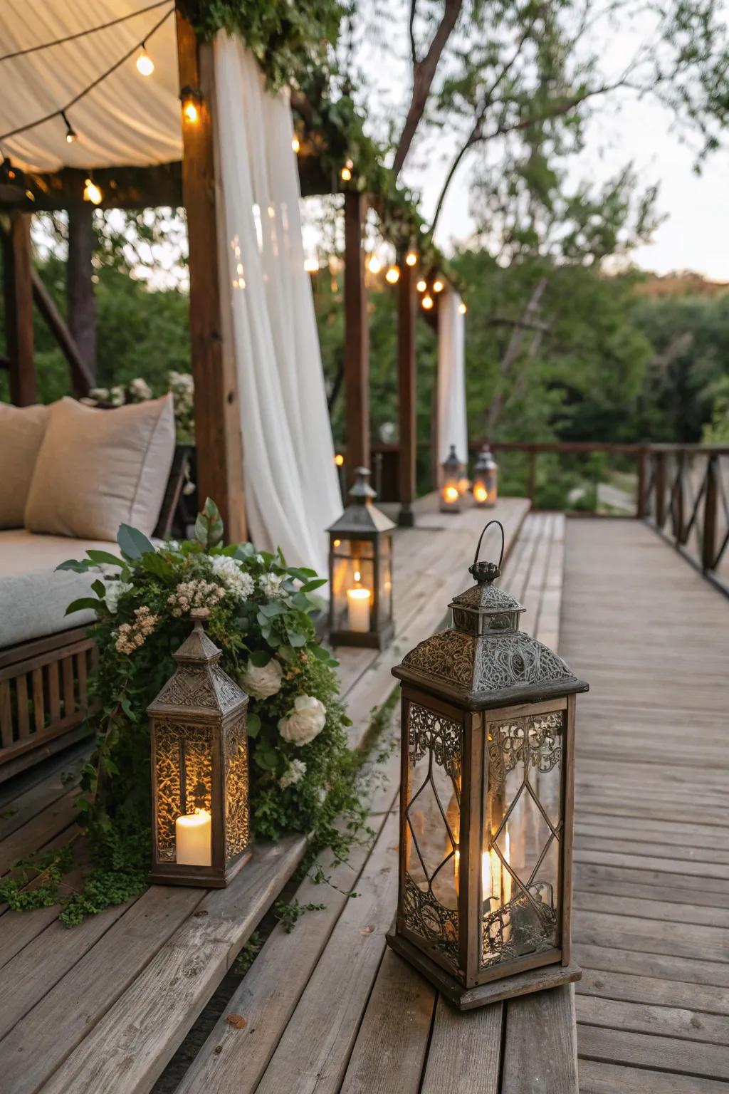 Vintage decor lends personality and beauty to this country-style veranda.