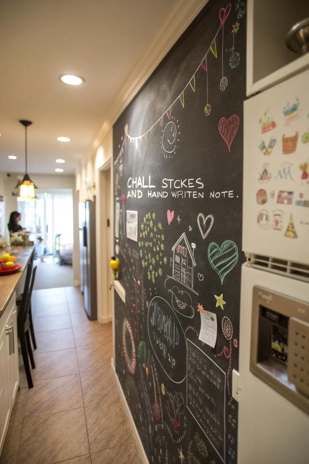 Create an interactive space with chalkboard stickers.