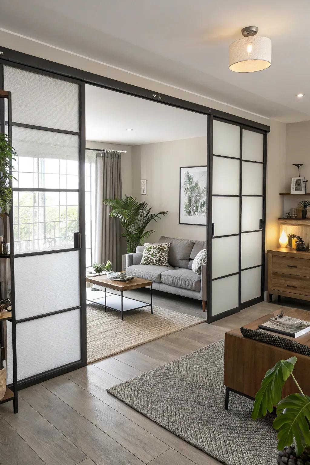 Sliding doors offer style and space-saving solutions.