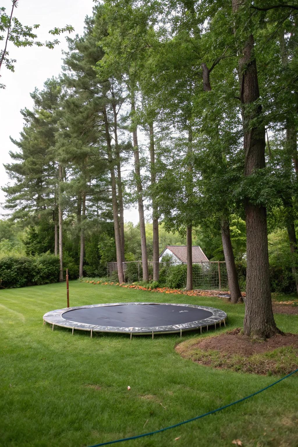 An in-ground trampoline for safe and fun jumping