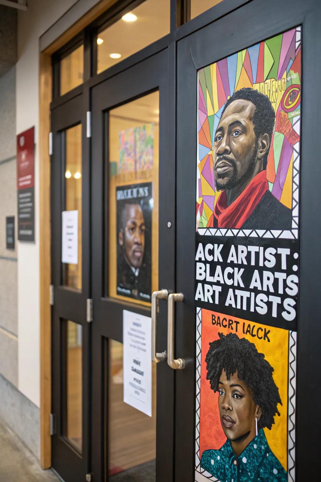 A door celebrating the intersection of art and activism in Black history.