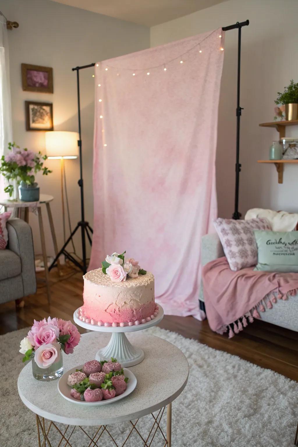 Pretty in pink is a timeless choice for cake smash celebrations.