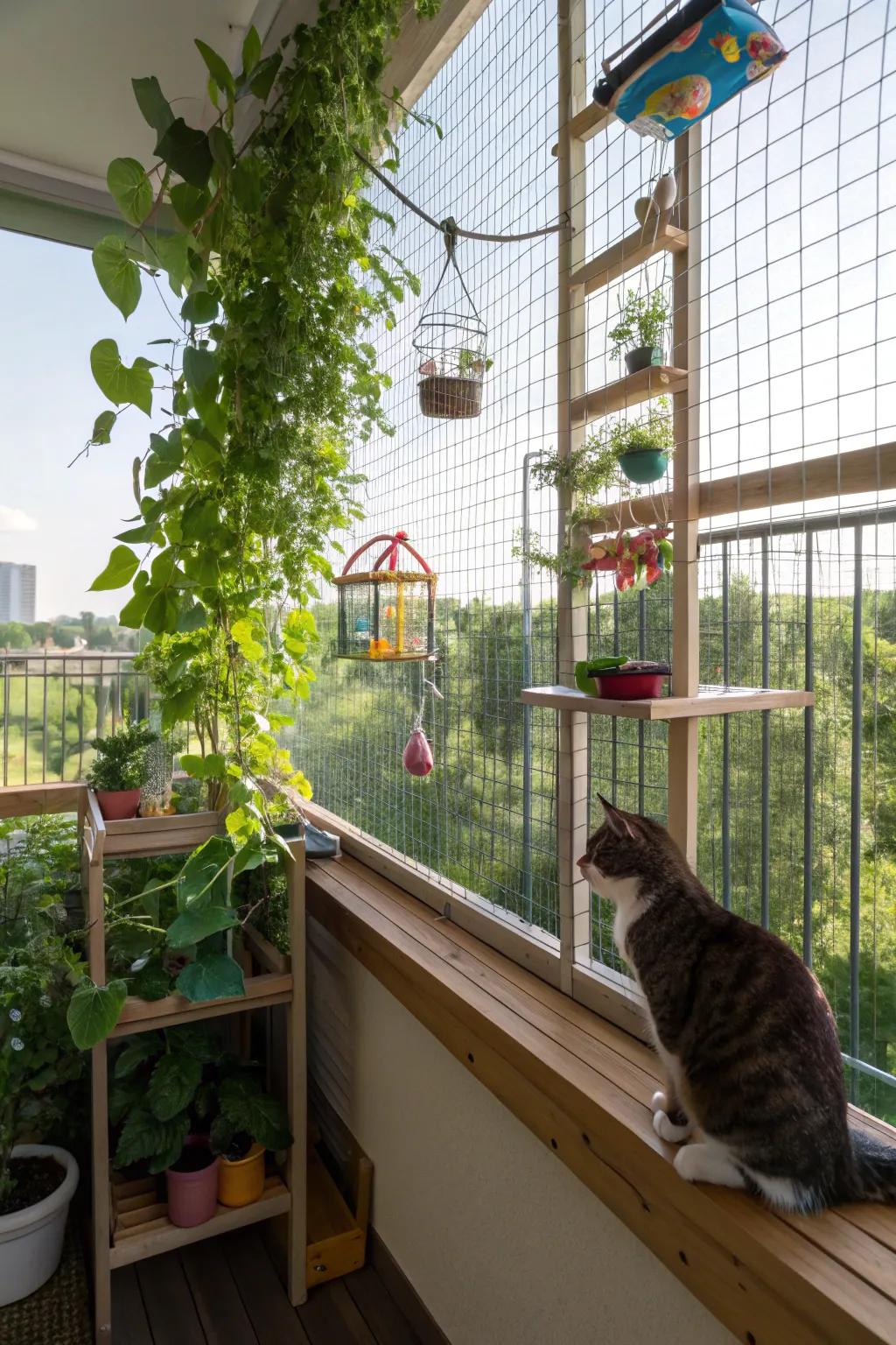 A bird watching station provides endless entertainment for your cats.