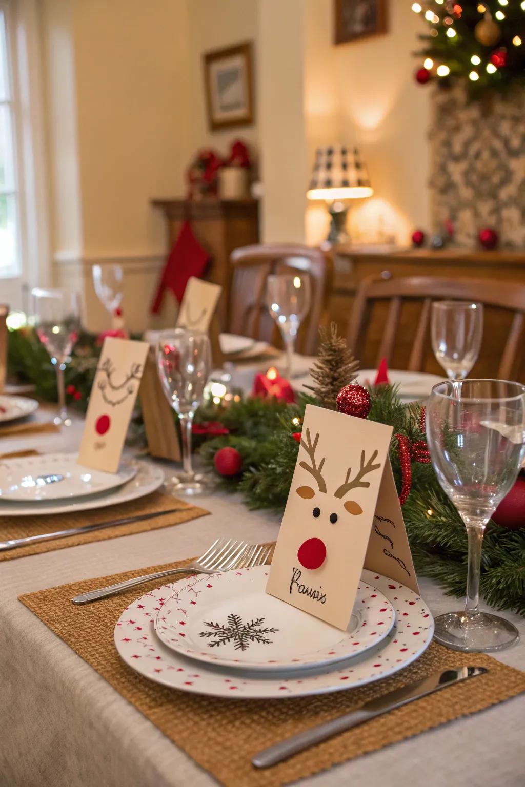 Playful place cards add a fun touch.