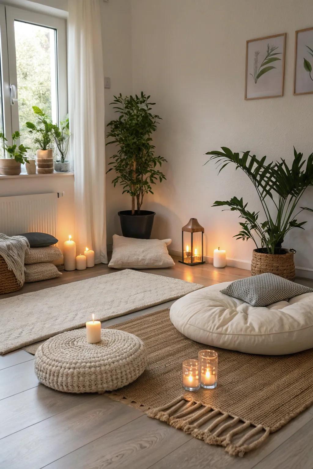 Find your zen with a dedicated meditation corner.