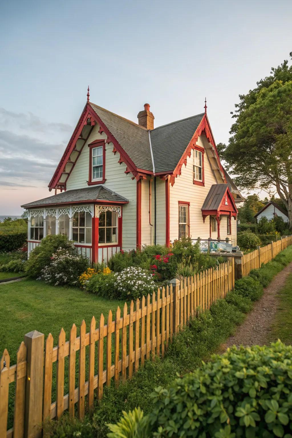 Striking trim brings out home design highlights.