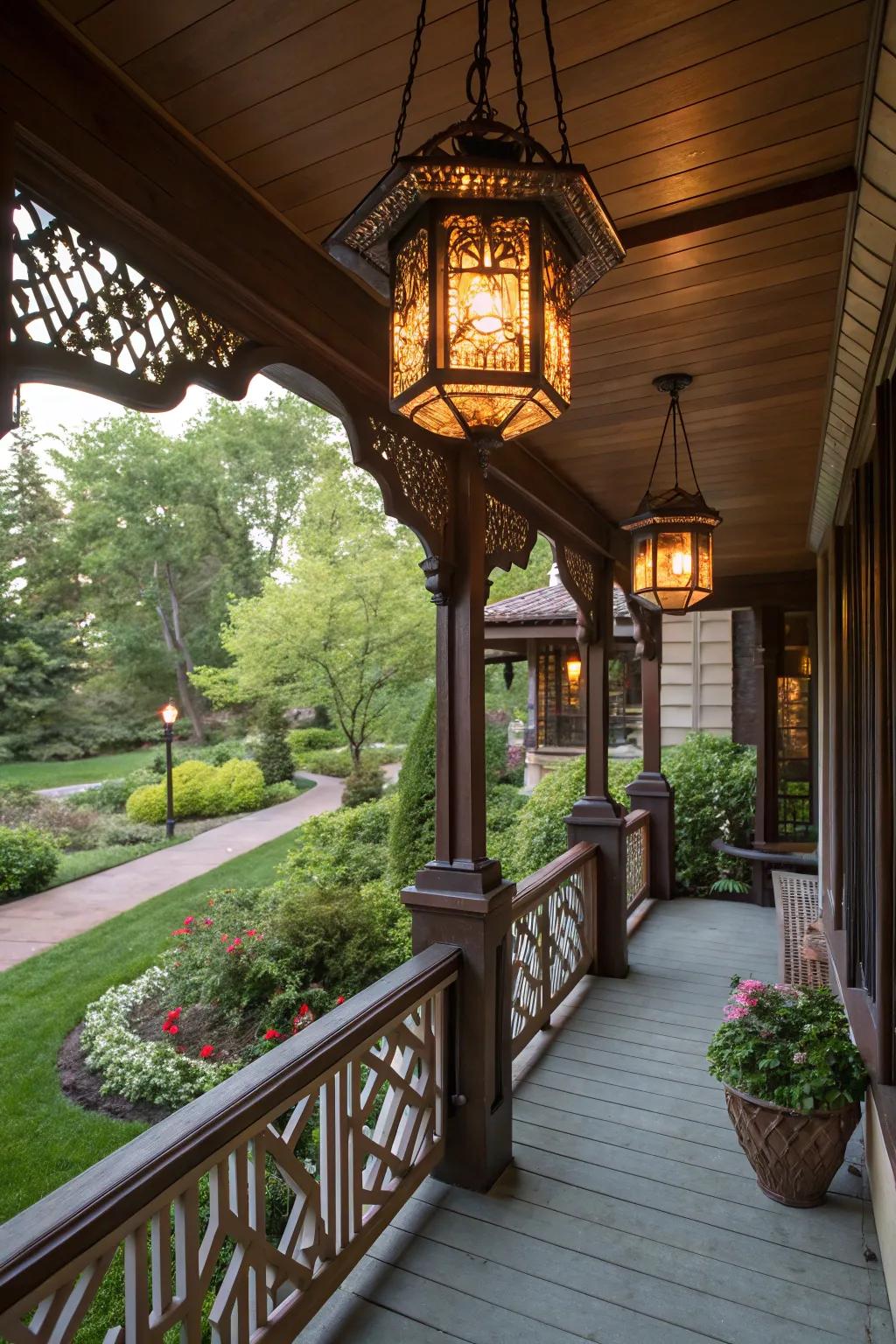 Vintage lanterns add both warmth and style.