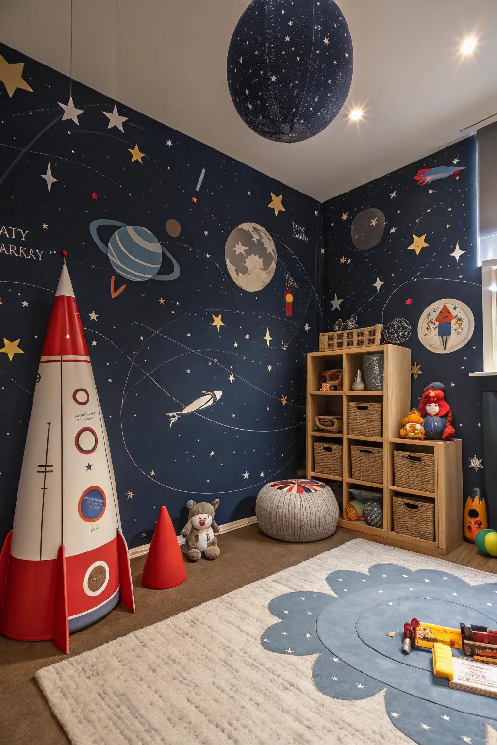 Celestial dark blue wallpaper inspires cosmic adventures.