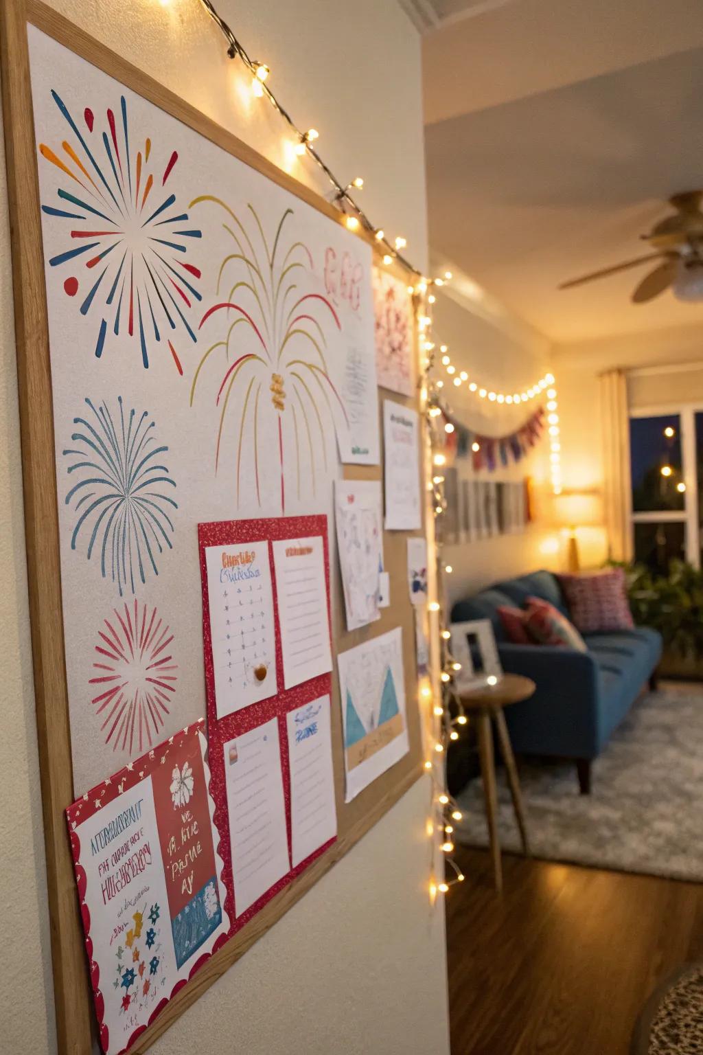 Light up your space with a fireworks-themed board.