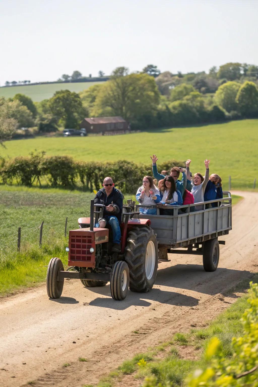 Charming tractor rides add a rustic touch to the festival