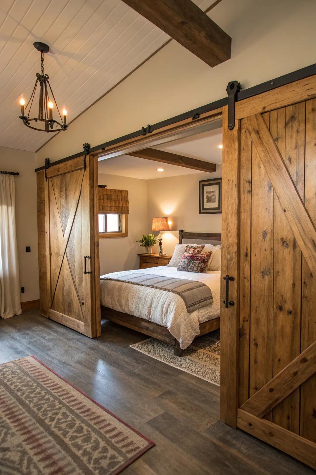 Barn doors are both practical and visually striking.