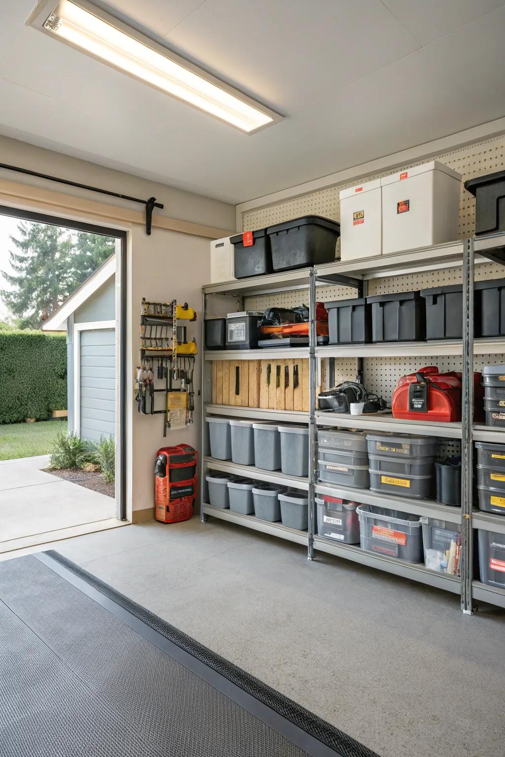 Sliding shelves offer easy access and keep your storage organized.