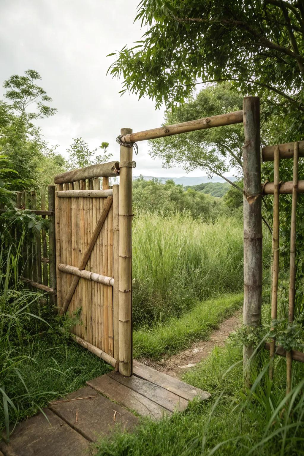 An eco-friendly gate made from sustainable materials.