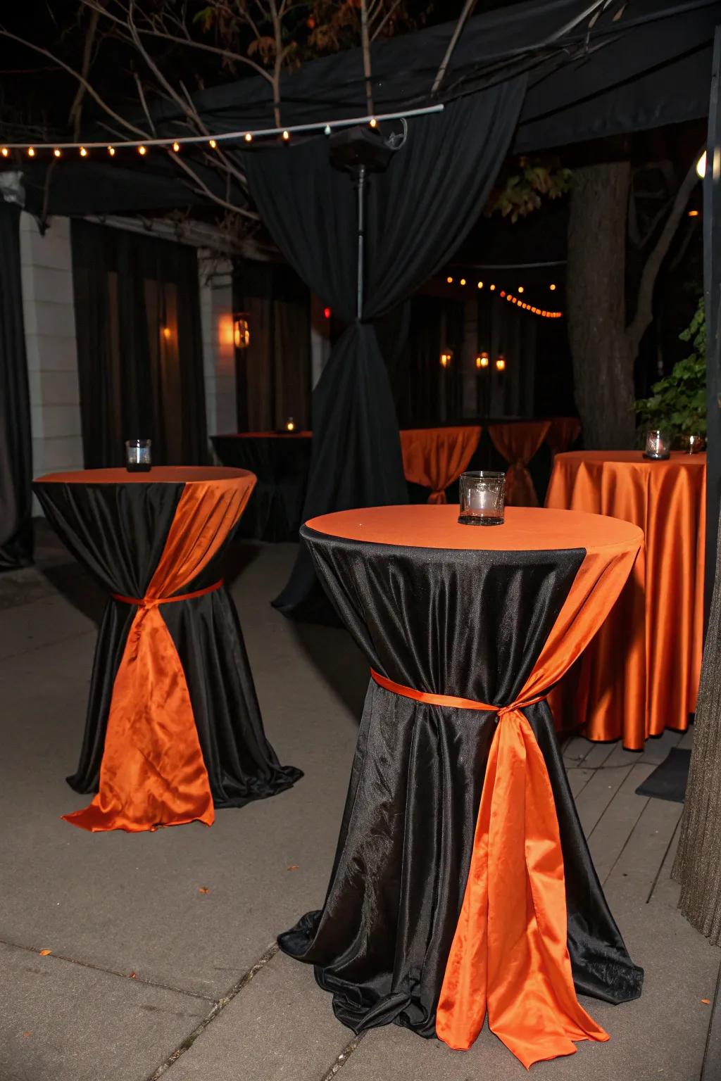 Dark and orange textile introduces a quick Halloween transformation