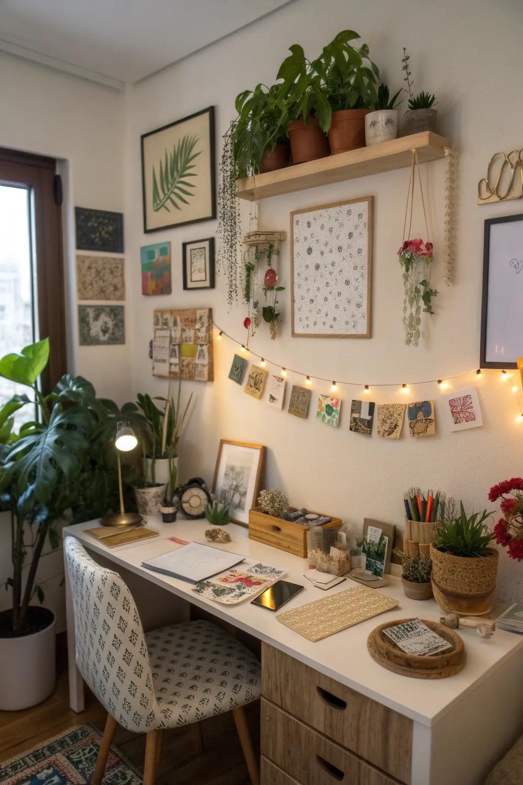 DIY decor projects add a personal touch to your home office.