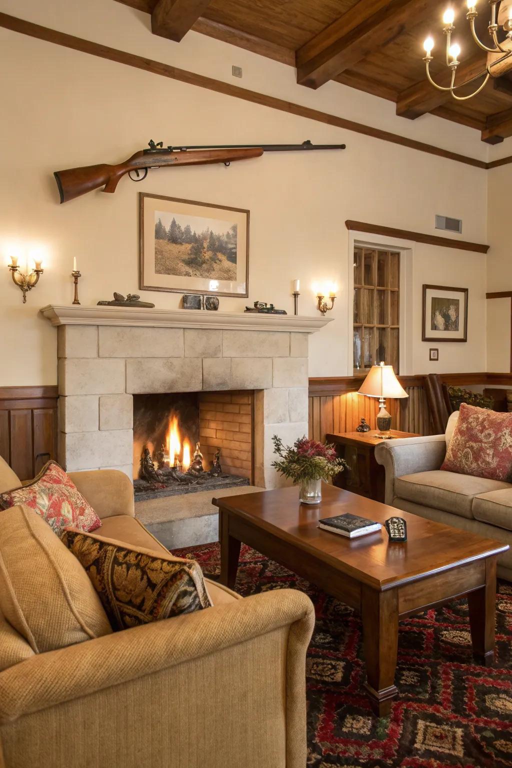 Time-honored hunting items contribute authenticity and a sense of the past.