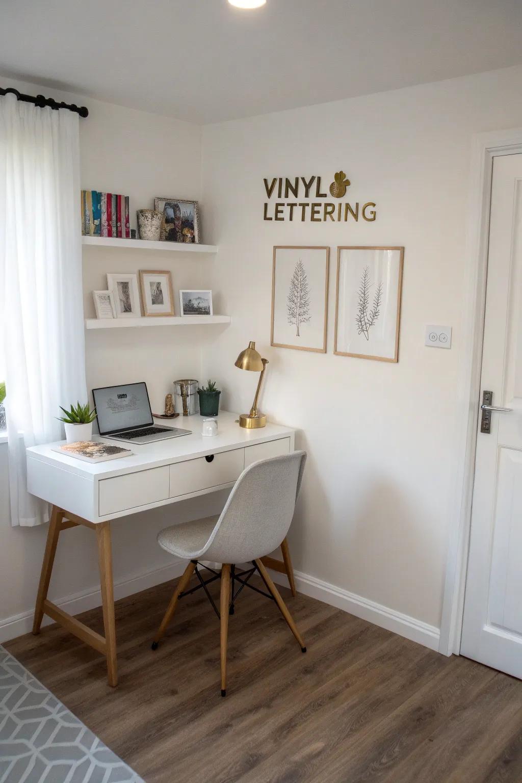 Stay chic with simple sticky lettering.