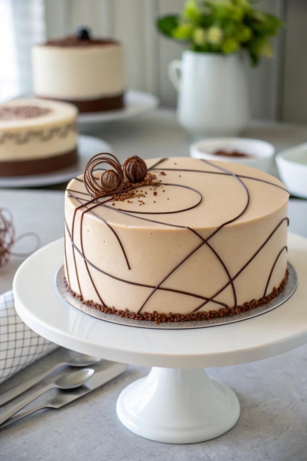 Stripped-down cocoa design for an elegant caffeinated delight presentation.