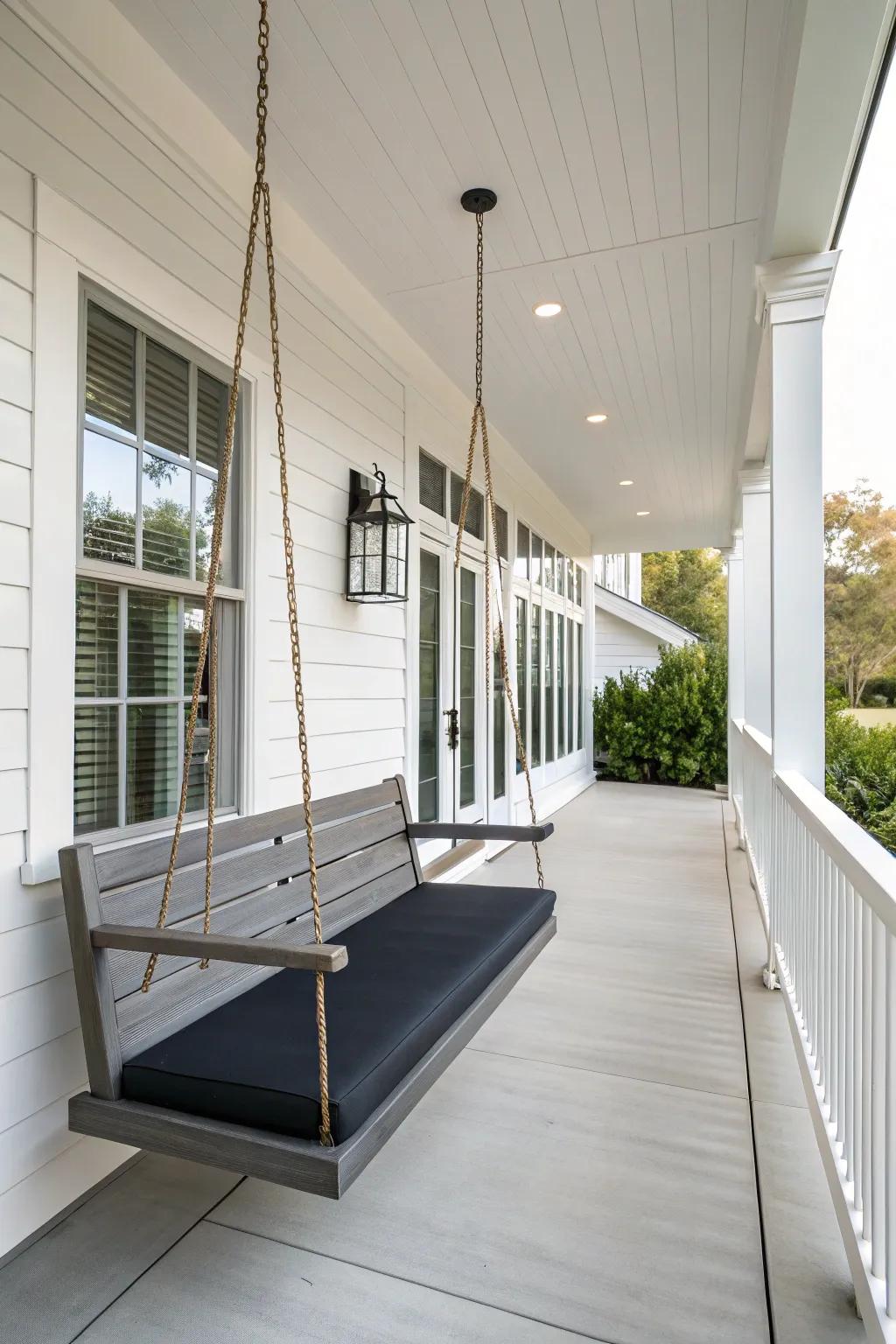 A floating bench is a space-saving and stylish seating solution.