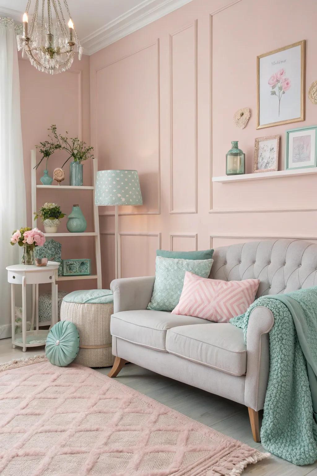 Soft pastel shades that create a calming modern space.