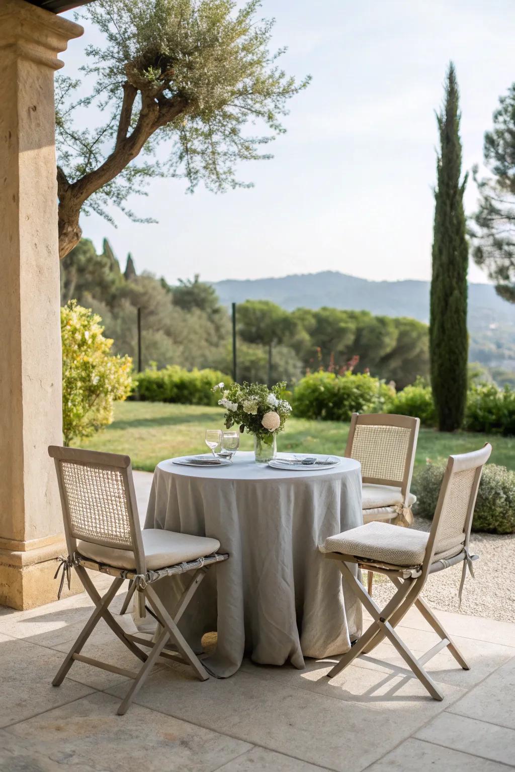 With neutral-toned table and chair sets, achieve minimalist serenity.