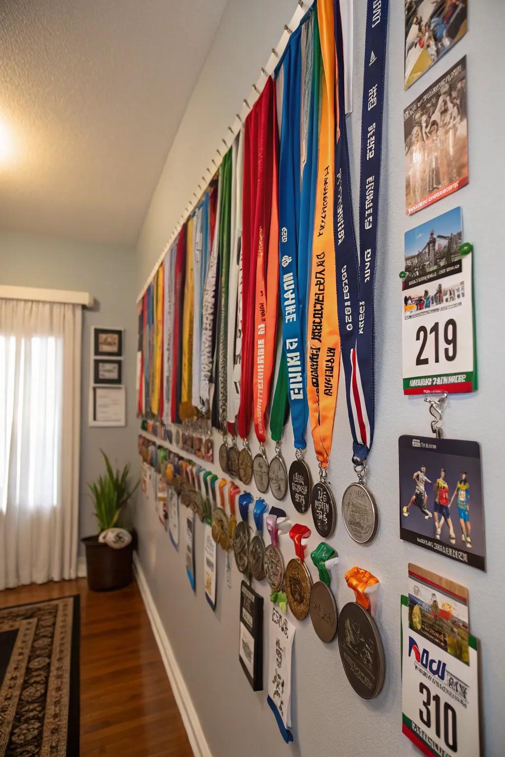 Medals and bibs as wallpaper offer an immersive and artistic tribute to your achievements.