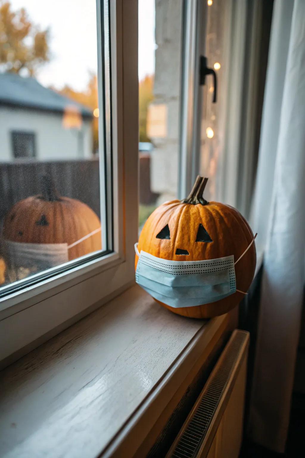 Gourd displaying operative cover for a timely decor