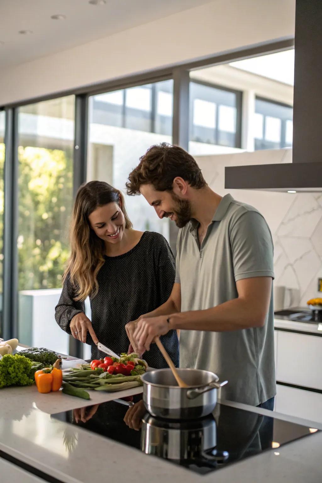 Cooking together can be a bonding and rewarding experience.