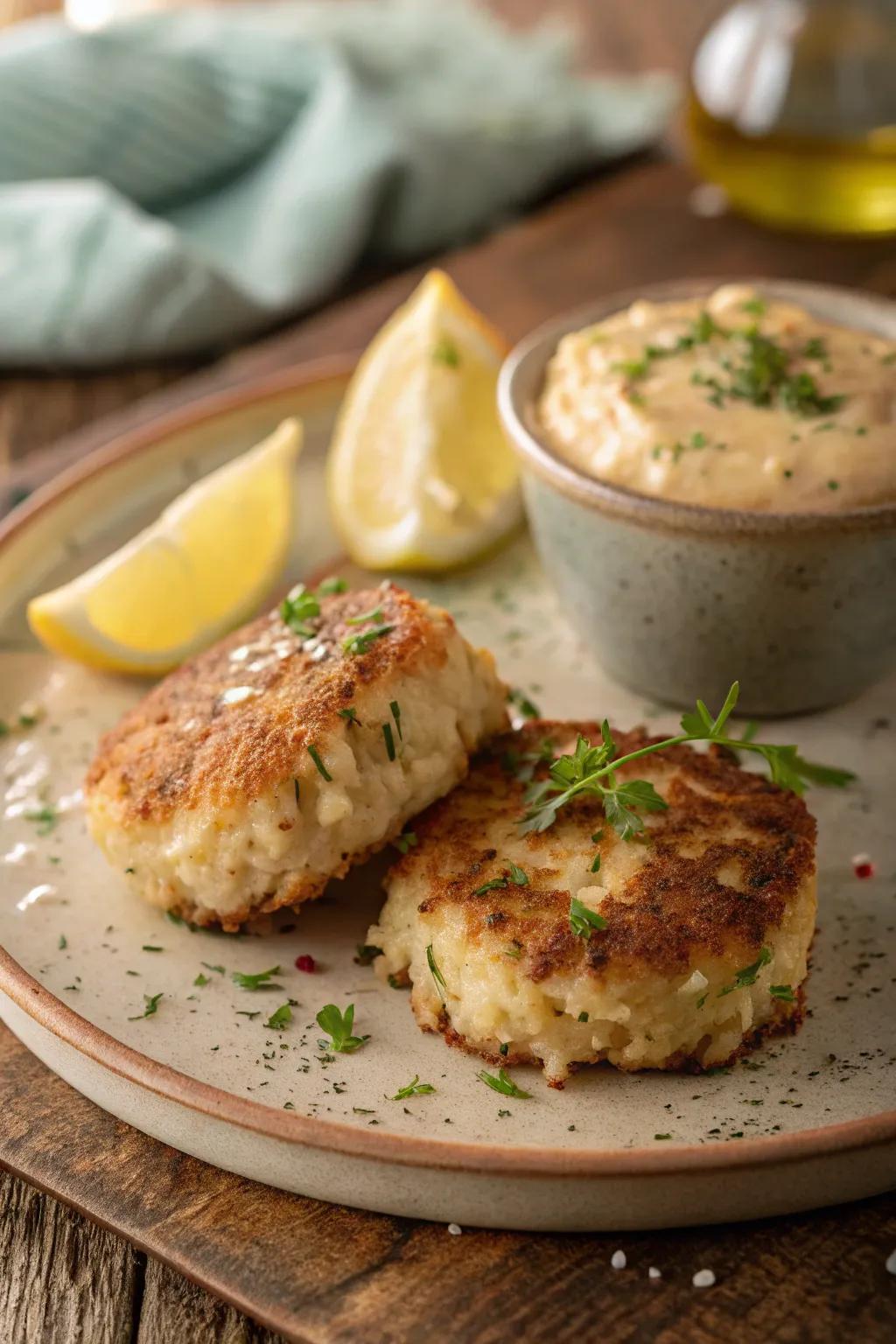 Shellfish fritters with vibrant aioli, lavish and scrumptious for your open-air feast.