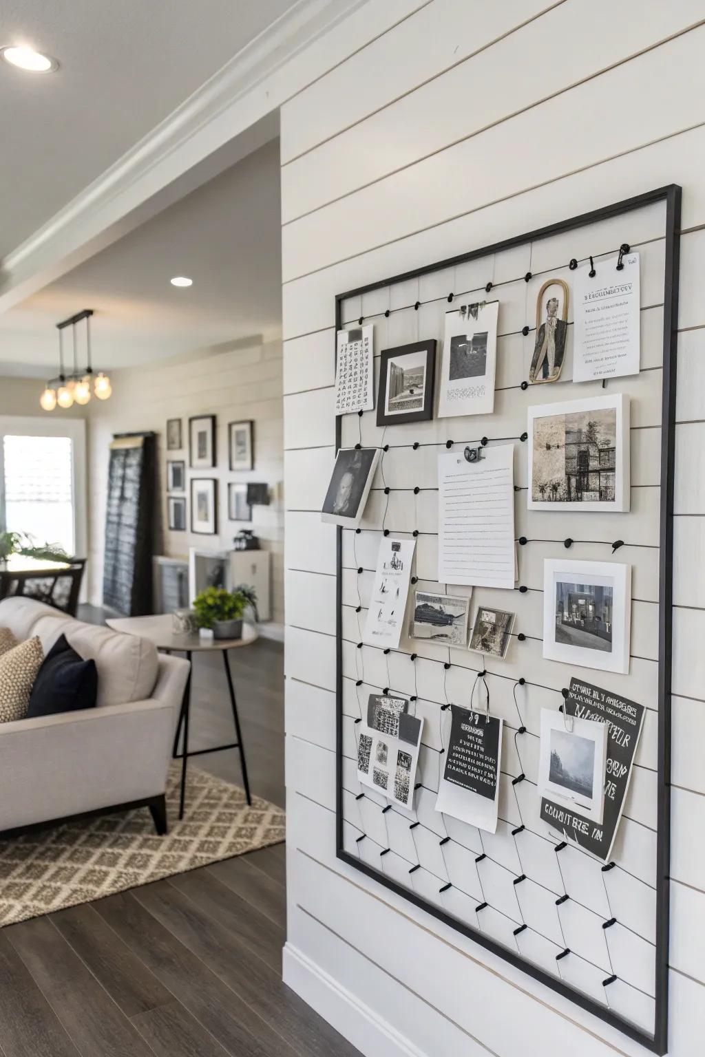 Achieve modern elegance with a monochrome shiplap board.