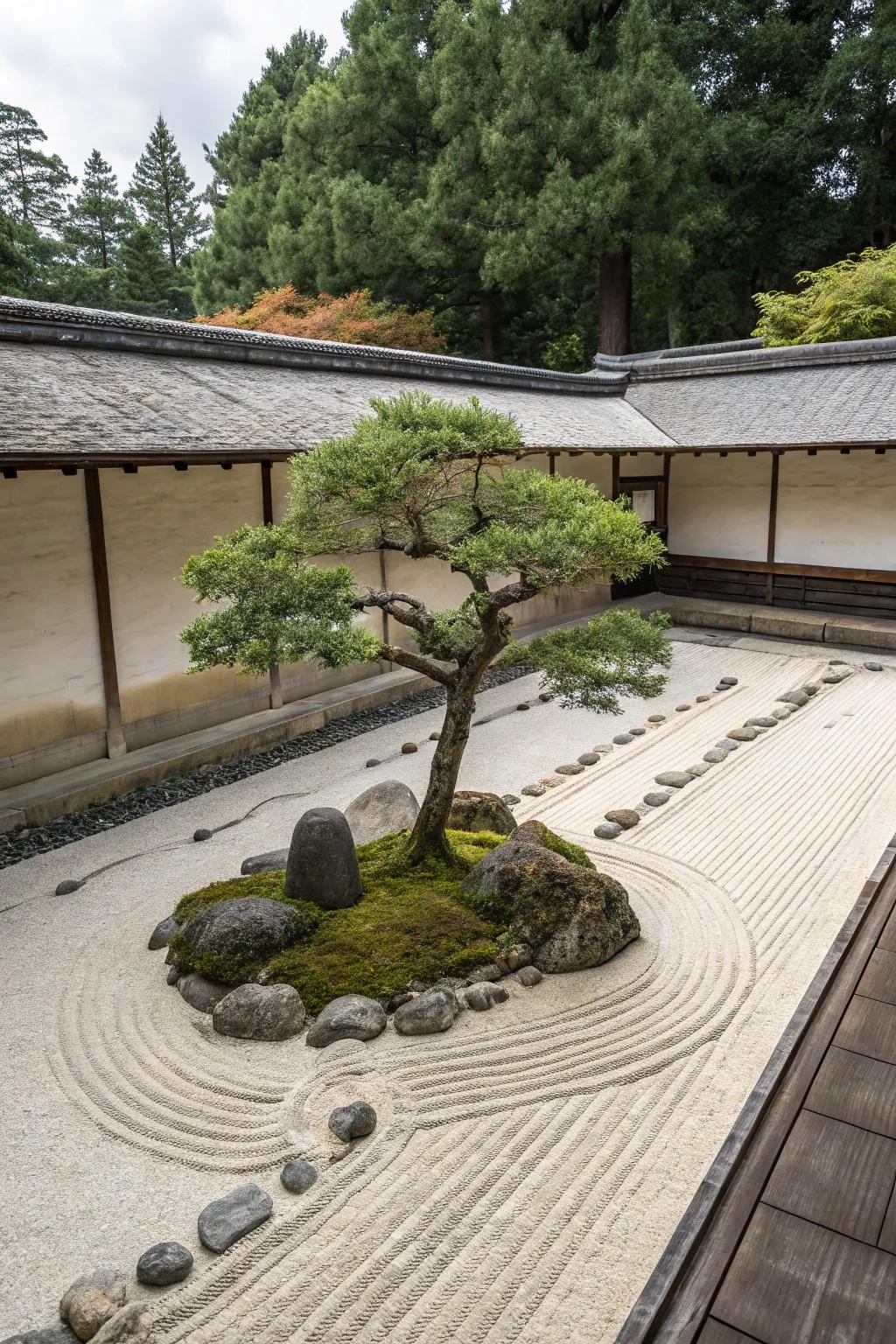Zen gardens offer a tranquil, meditative setting.