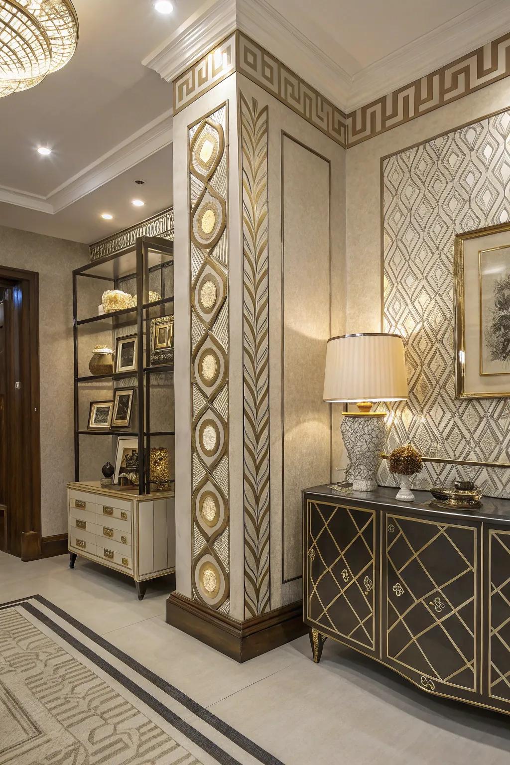 Art Deco-inspired features for retro glamour