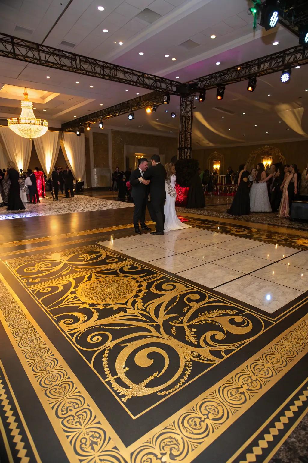 A stylish dance floor inviting guests to dance the night away.