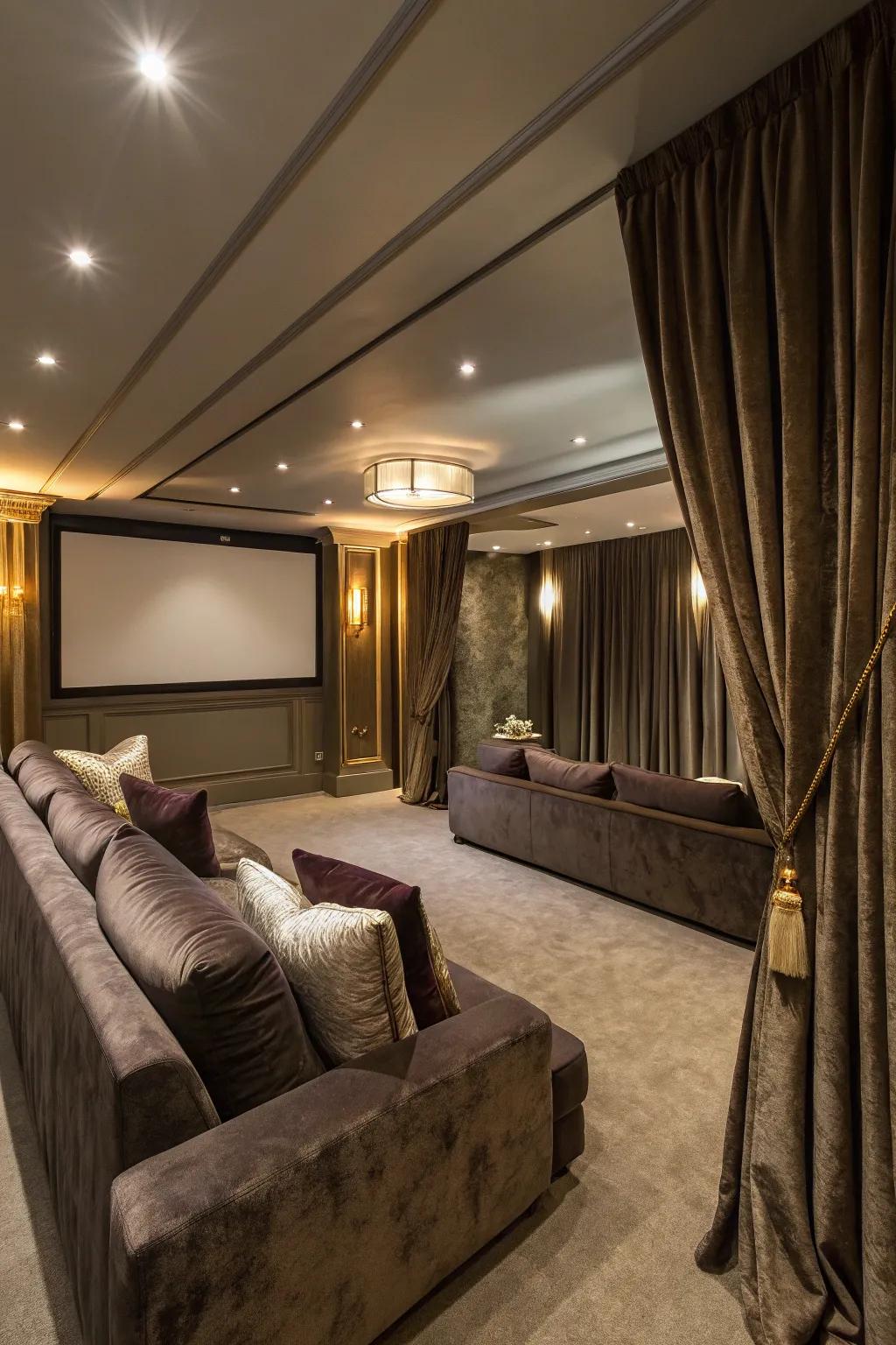 Luxury decor can elevate the ambiance of your basement.