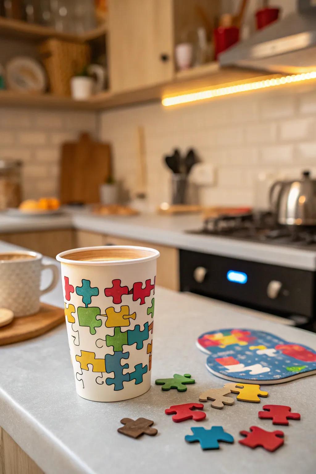 Engage your mind with coffee cups that feature interactive elements.