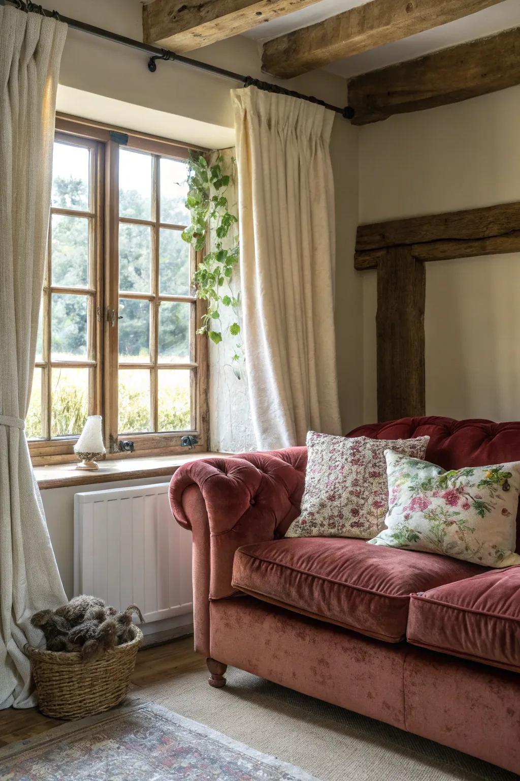 An interior highlighting a blend of contrasting materials for enhanced depth.