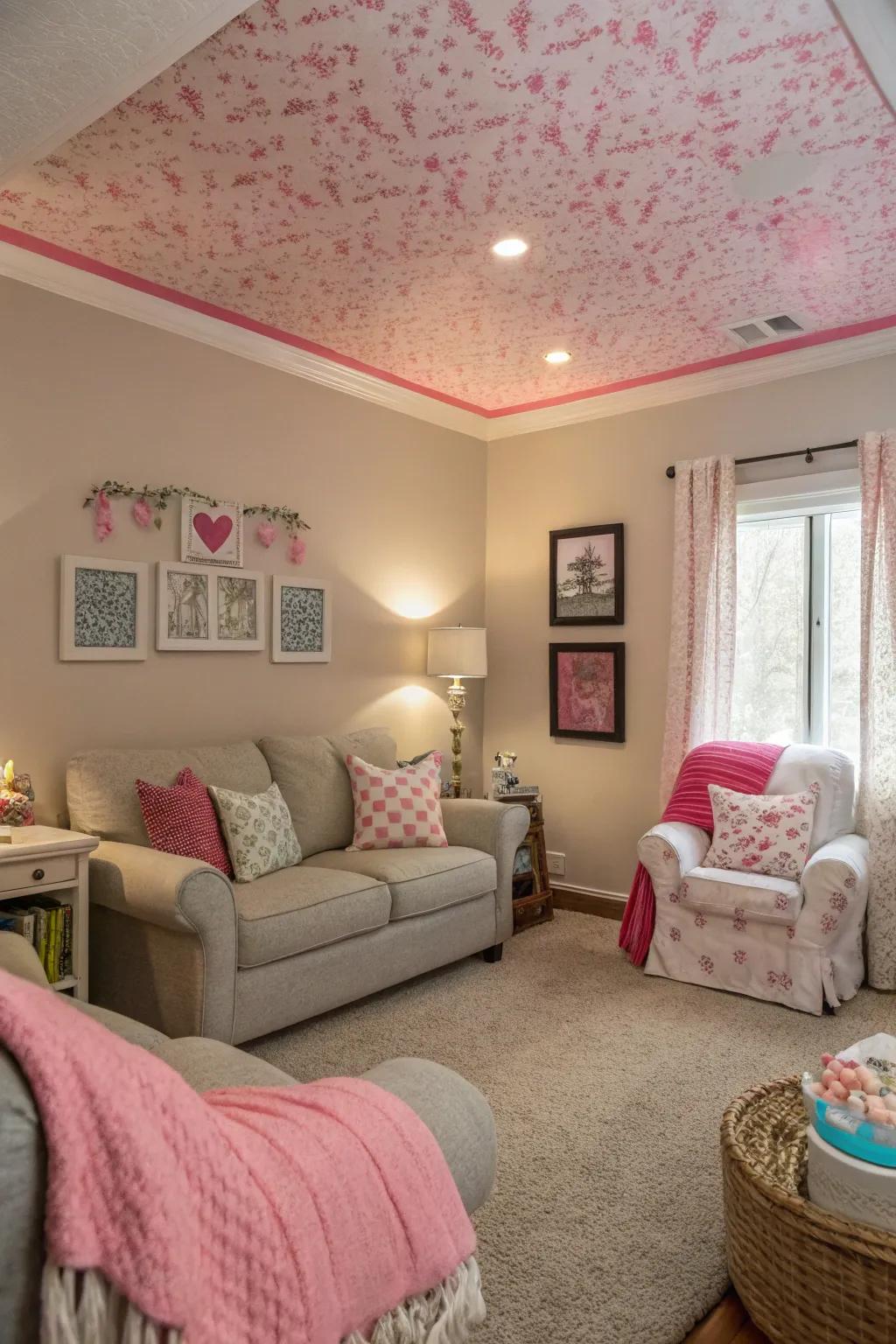 A rose roofing provides an unexpected and playful twist to the design.