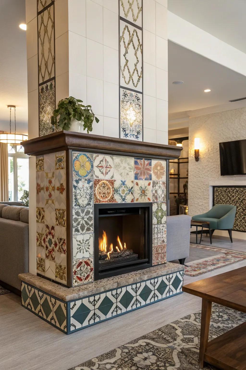 Artistic surrounds that make the fireplace a masterpiece.