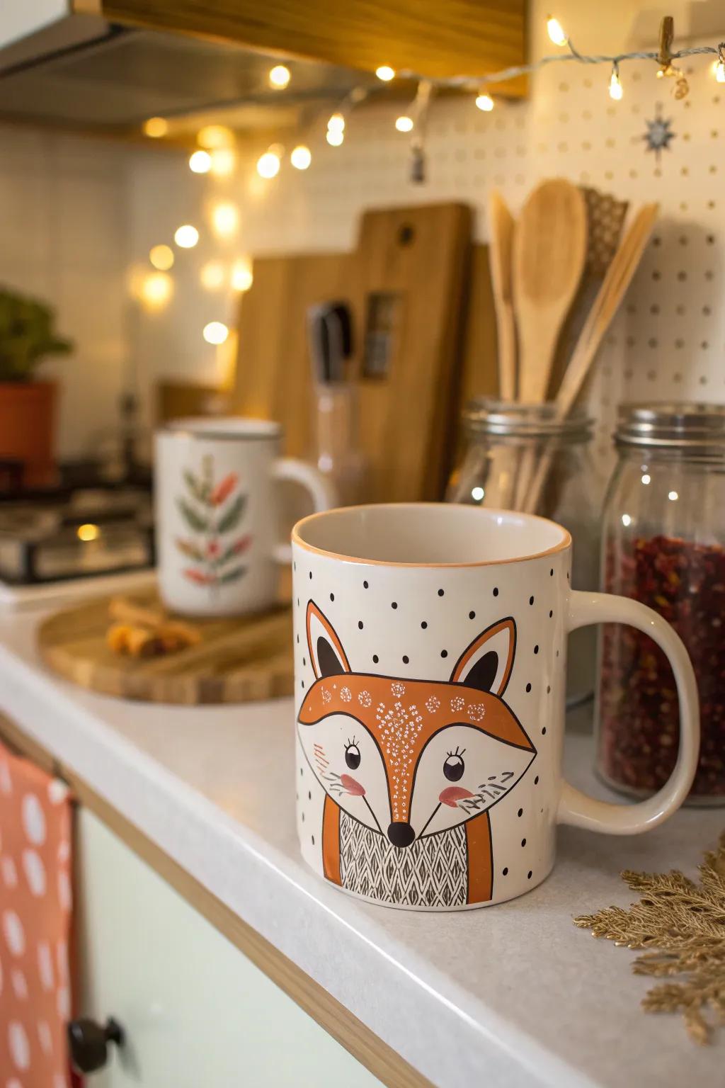 A whimsical animal face mug that delights with its charm and creativity.