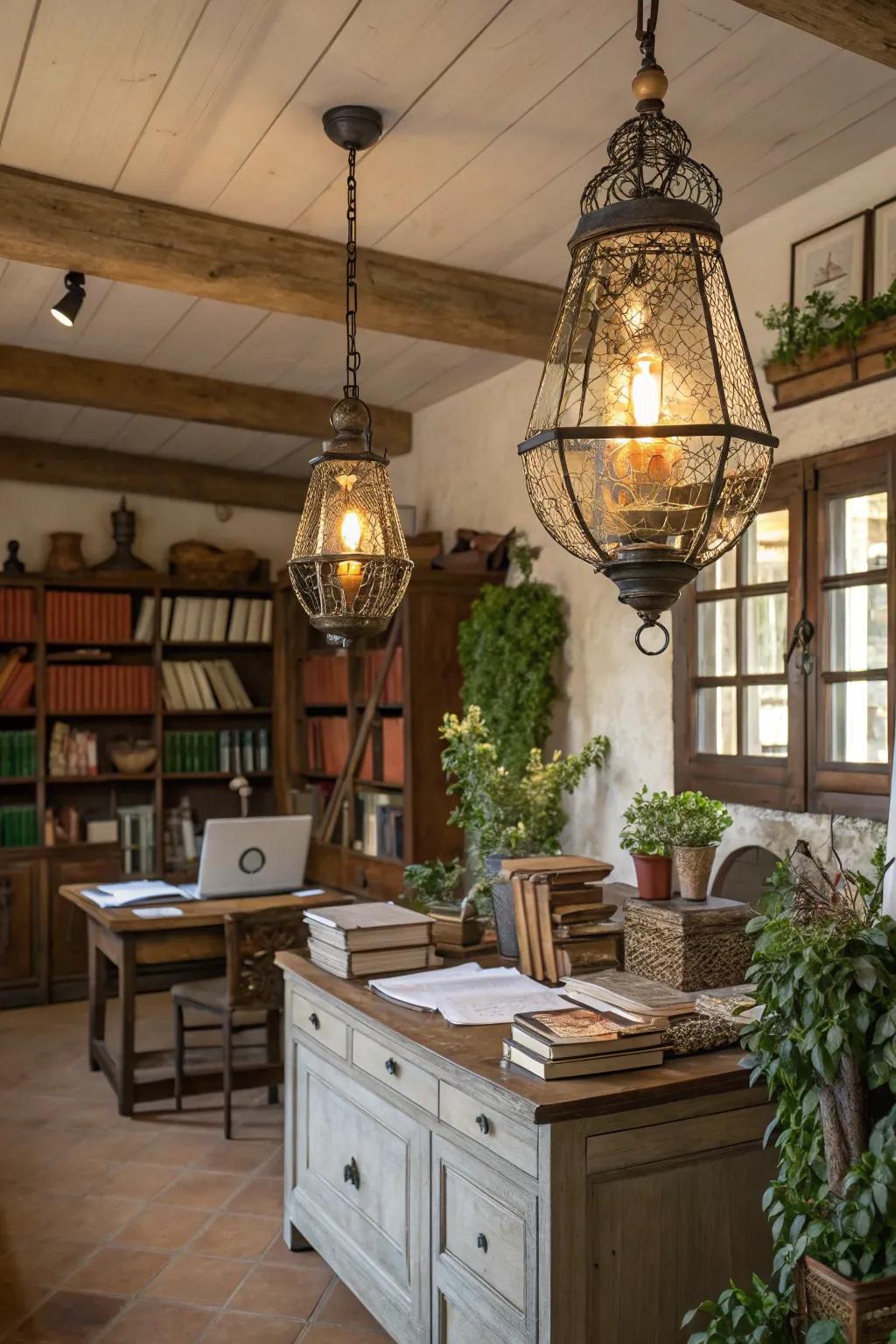 Decorative lanterns offer country-style beauty.