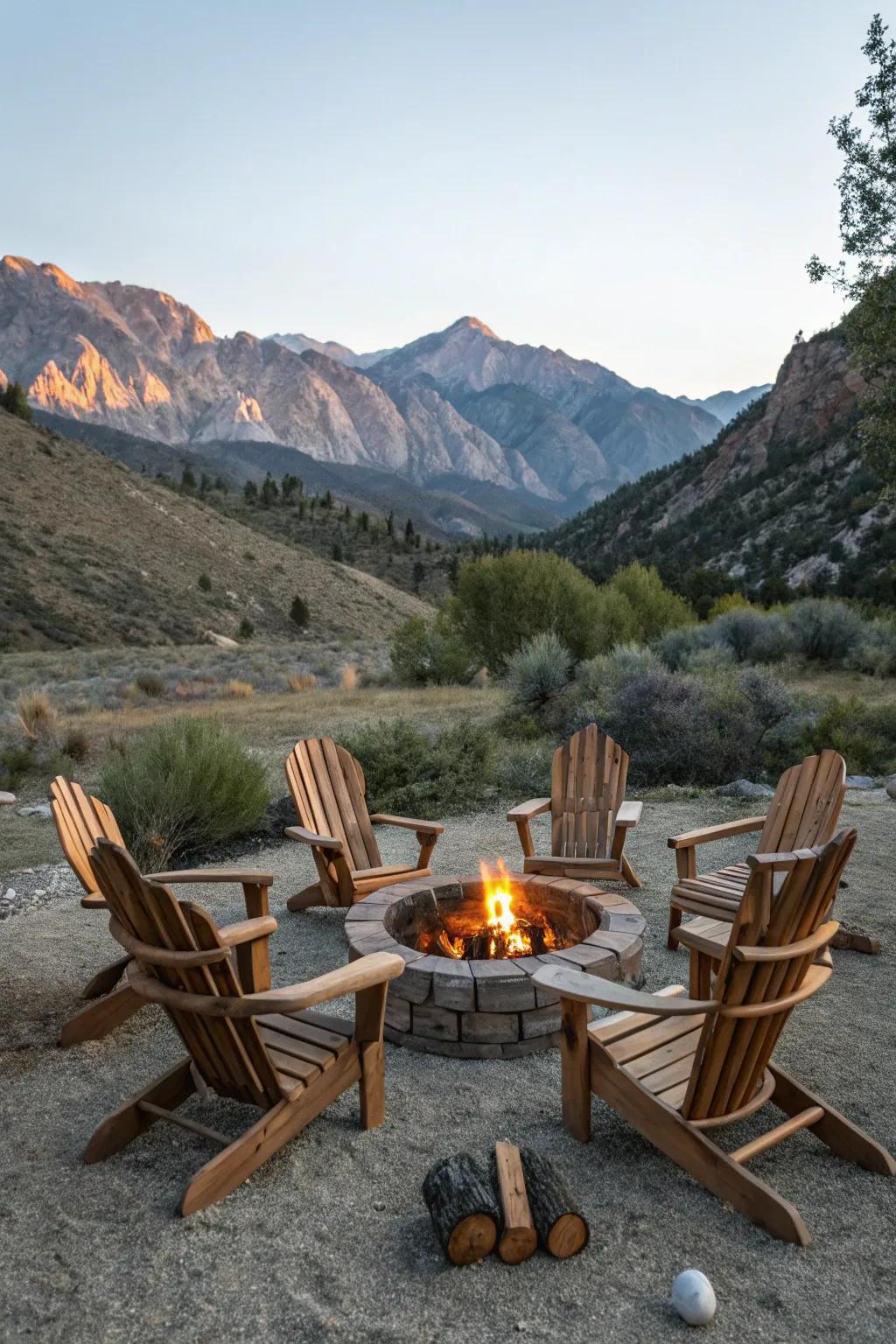 Adirondack chairs add a classic and comfortable feel.