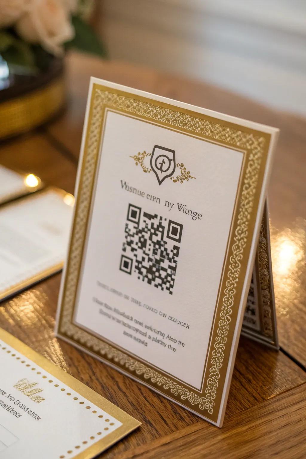 QR codes offer a modern, interactive experience.