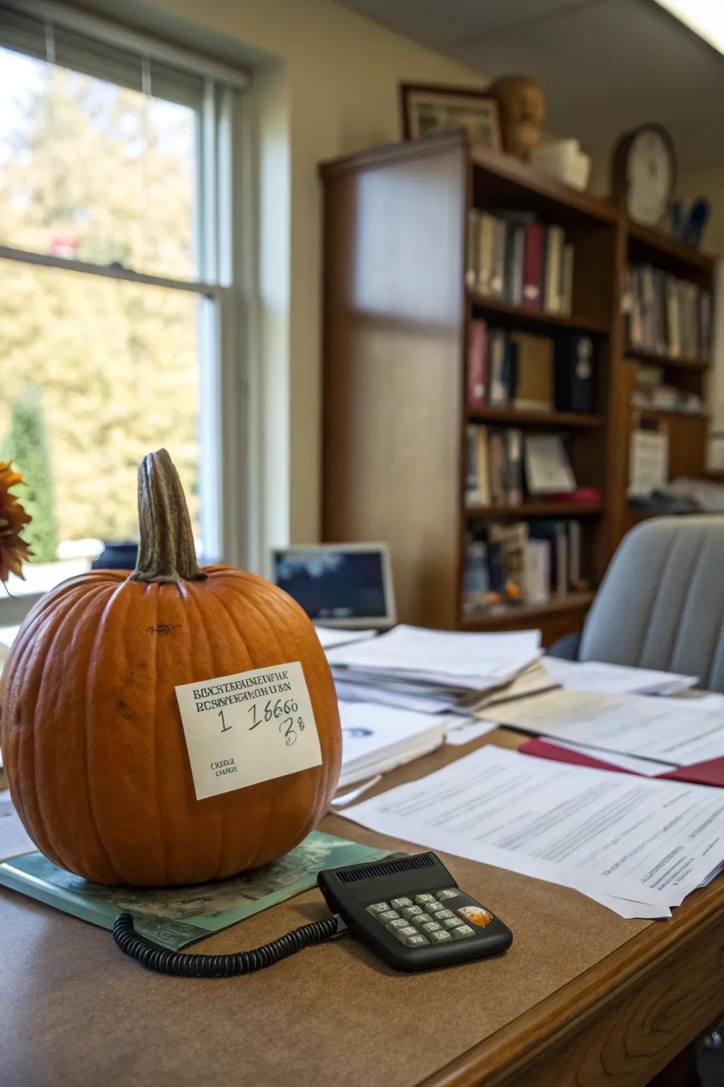 A prescription tag introduces a clever twist to this decorative gourd.